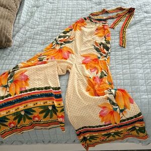 NWT Anthropologie Farm Rio halter jumpsuit XS